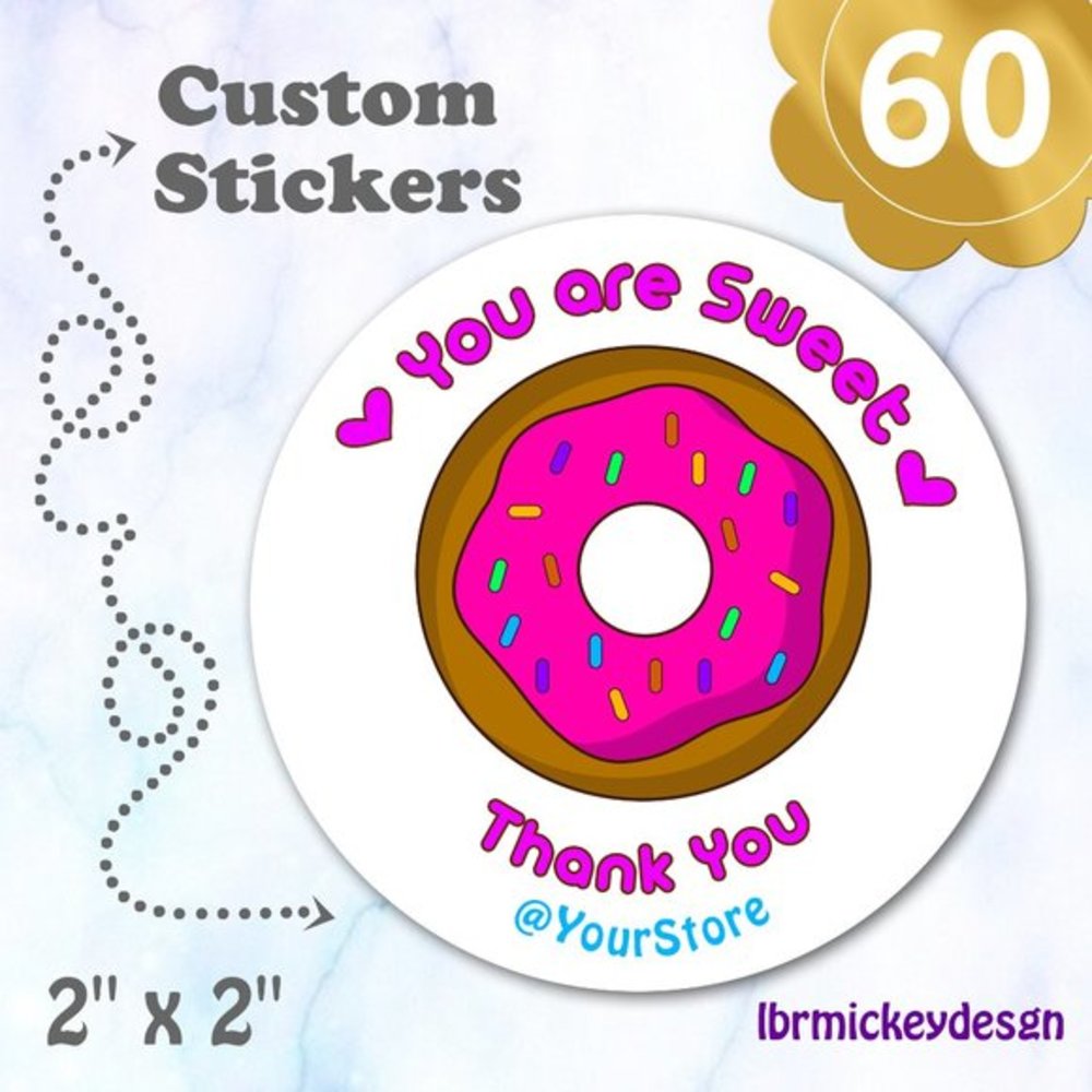 ♥️ 5x25 / 60 Thank You Stickers